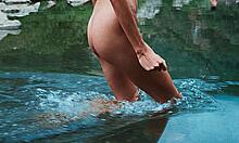 Italian actress Benedetta Porcaroli nude in the water at Vangelo secondo Maria (2023)